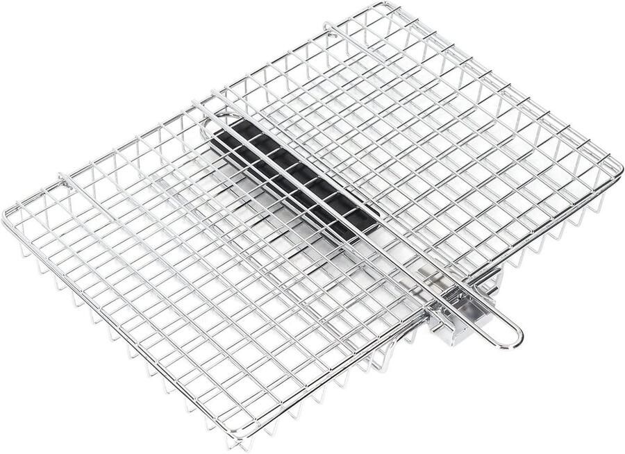 Grillmand Roestvrijstaal BBQ Mand Vis Mand Barbecueën Afsluitbaar Ontwerp Niet Gespecificeerd Zilver