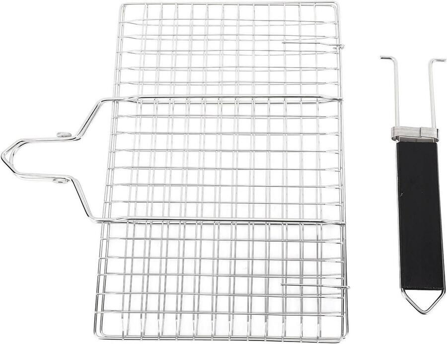 Grillmand Roestvrijstaal Groentegrillmand Barbecuemand Buiten Grillen Afneembaar Ontwerp Niet gespecificeerd Zilverkleurig