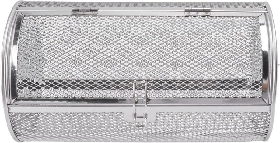 Grillmand Rond BBQ Korf Groenten Grillen 360 Graden Rotatie N.v.t. Zilver