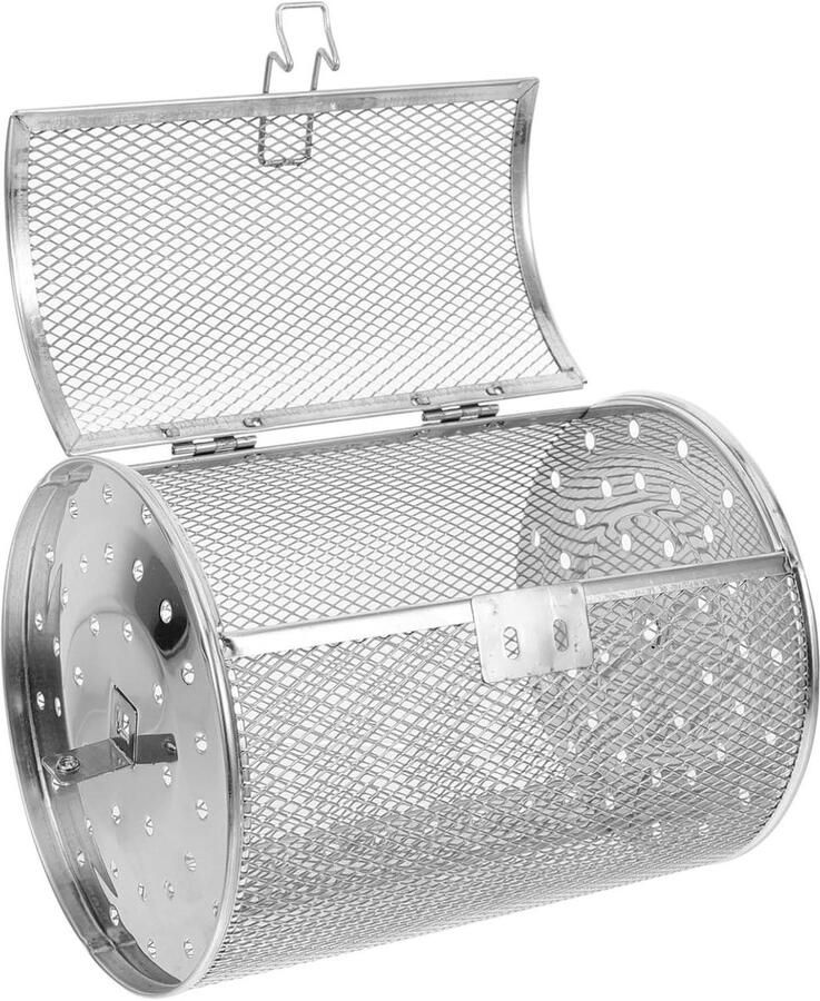 Grillmand Roterend Ovenmand Roestvrijstaal Gelijkmatig Grillen 360 Graden Rotatie 20.5 cm Zilverkleurig