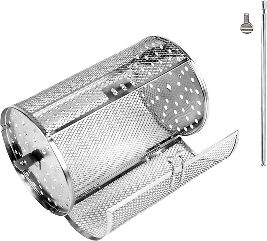 Grillmand RVS Airfryer Kooi Buiten Grillen Fijn Roosterontwerp 146 x 15 x 146 cm Zilver