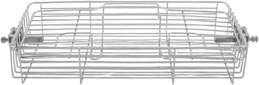 Grillmand RVS Barbecue Kooi Buiten Grillen Automatisch Roterend Verstelbaar Zilverkleurig