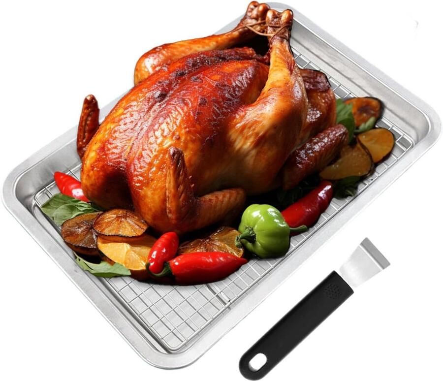 Grillmand RVS Barbecue mand Groenten grillen Gelijkmatig garen 43 x 29 cm Zilverkleurig