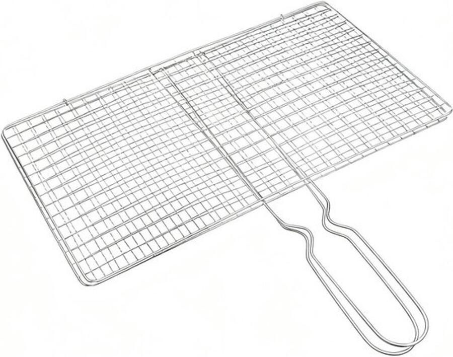 Grillmand BBQ Mand Vis Buiten Koken Dubbelzijdig Gaas 34 x 19 cm Meerkleurig