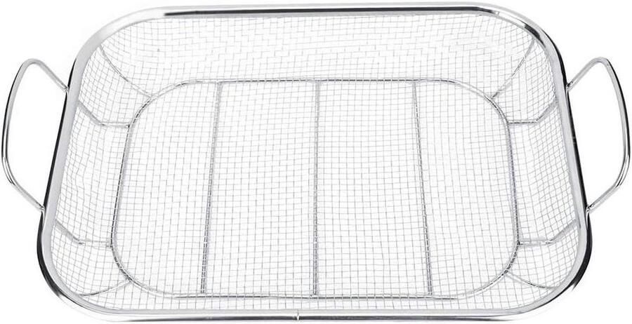 Grillmand RVS BBQ mand Grillrek Buiten koken Grote capaciteit 43 x 28 x 10 cm Zilver