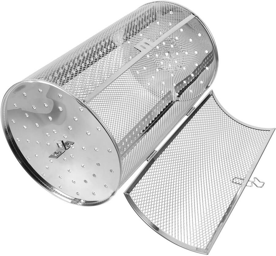 Grillmand RVS Rotisserie Kooi Gelijkmatig Grillen 360 Graden Rotatie 30x18x18 cm Zilverkleurig