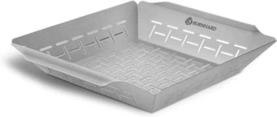 Grillmand van Roestvrij Staal Universeel voor Gas Houtskool en Elektrische Grill Vaatwasserbestendig met Grote Handvatten