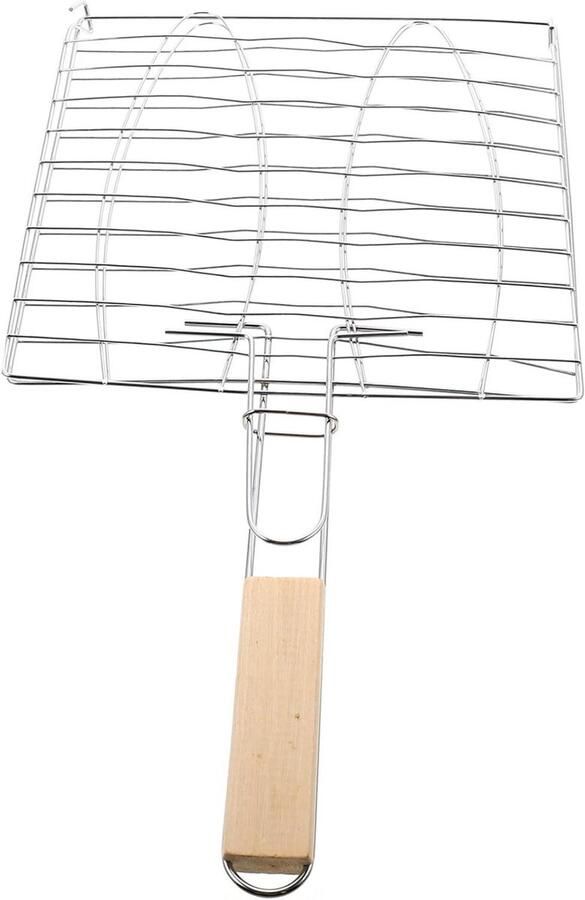 Grillmand Vis Barbecue Gaas Buiten Koken Sterke Grip 43.5 cm Zilverkleurig