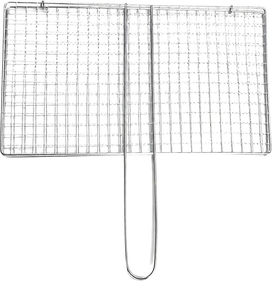 Grillmand Vis Barbecue Mand Buiten Koken Roestvrij Staal 33.5 x 18.5 cm Zilverkleurig