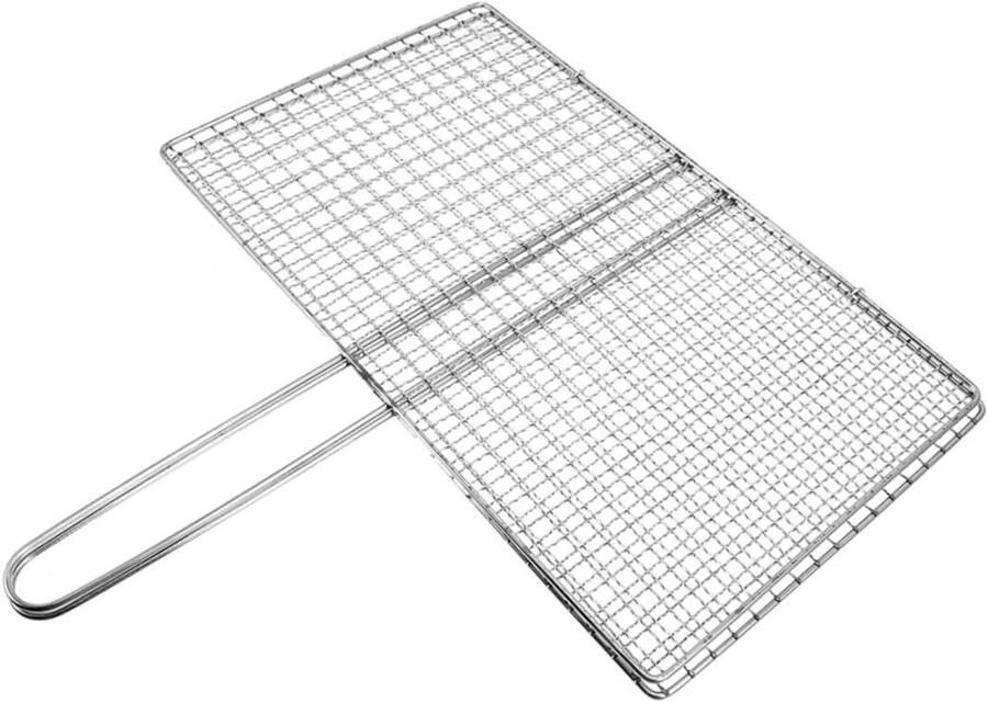 Grillmand Vis Barbecue Mand Buiten Koken Roestvrij Staal 35 x 24 cm Zilver
