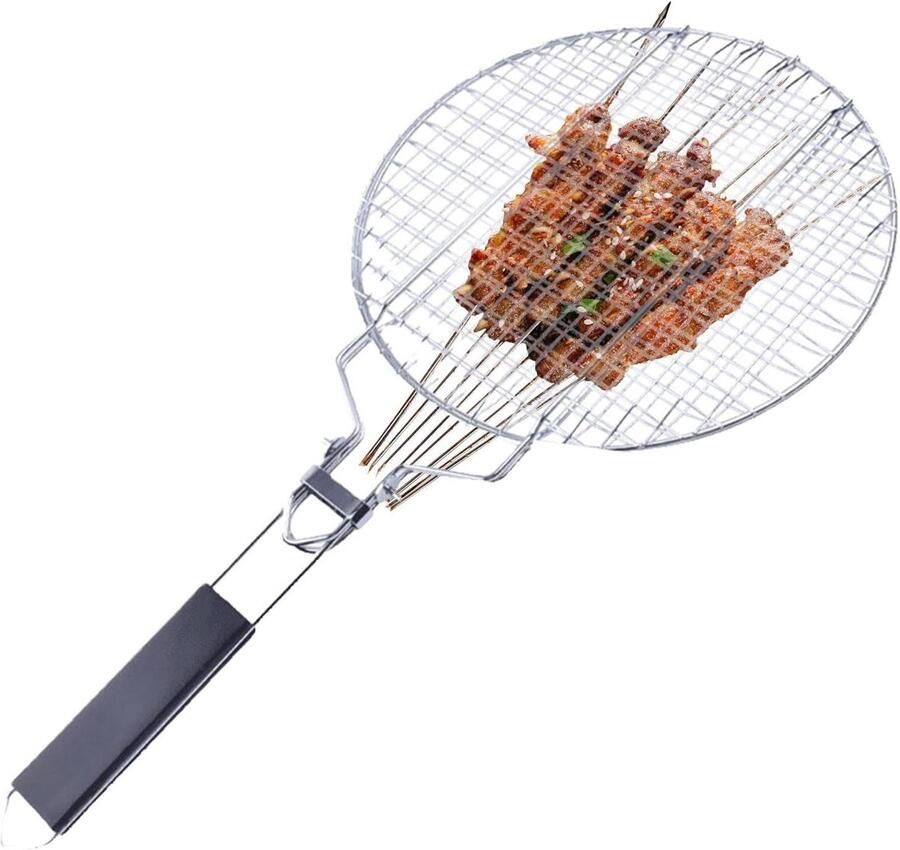 Grillmand Vis BBQ Accessoire Buiten Koken Roestbestendig Ontwerp 315 x 312 cm Zilver
