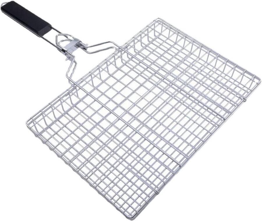 Grillmand Vis BBQ Net Buiten Koken Roestvrij Staal 30x20x10 mm Zilverkleurig
