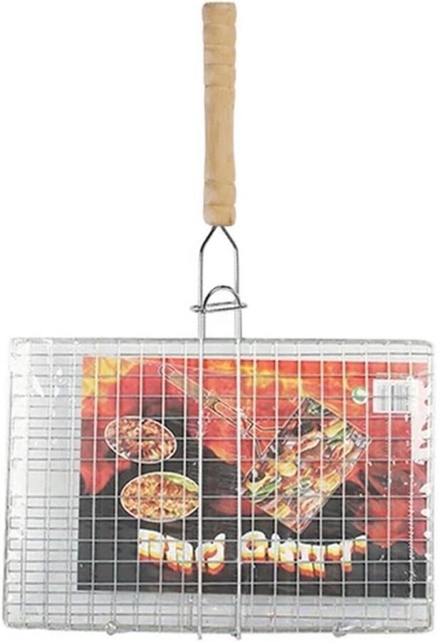 Grillmand Vlees en groenten Buiten koken Anti-aanbaklaag 33x20.5 cm Zilver