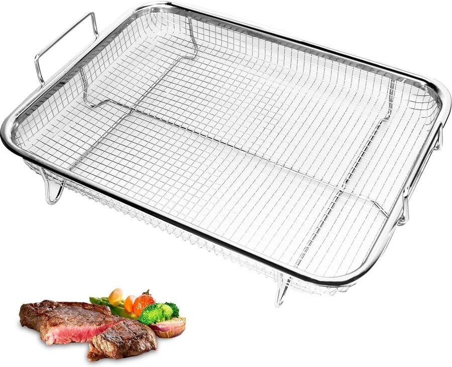 Grillmand voor oven en barbecue 30 x 22 x 5 cm ideaal voor groenten fruit en gebak perfect voor roosteren en bakken
