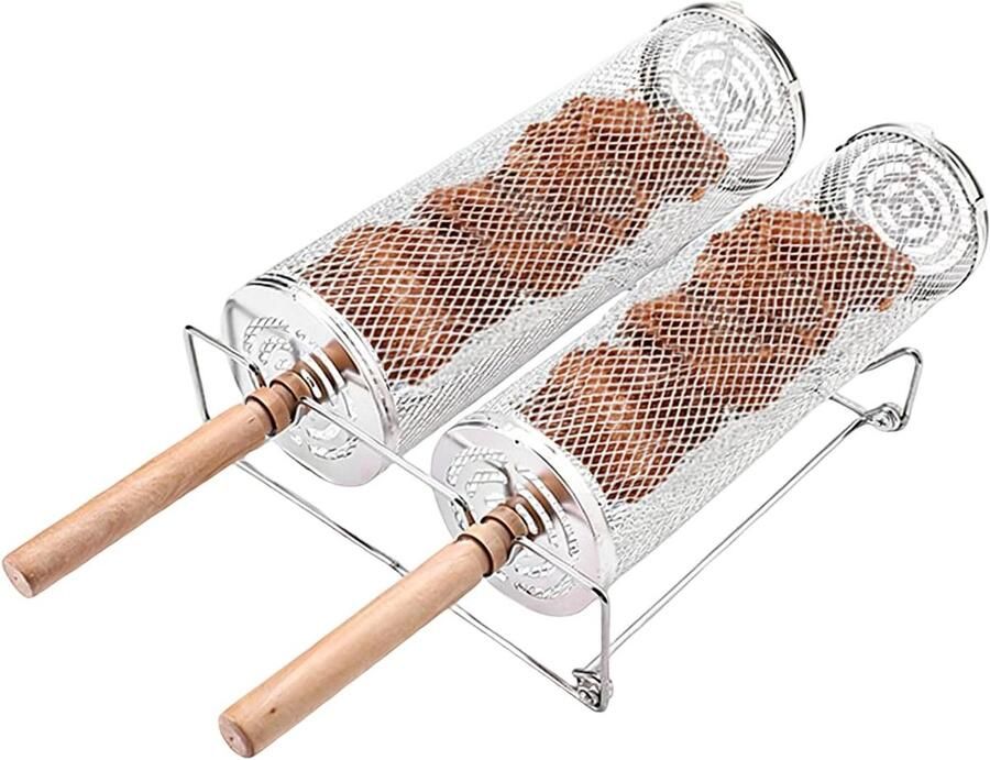 Grillmandje Rostermandje Groenten Grillen Efficiënte Olie Afvoer 625 g Zilver