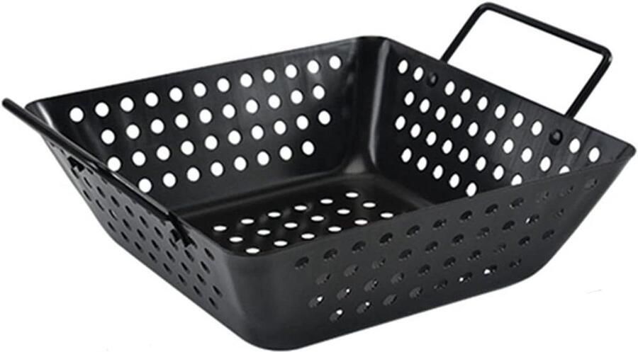 Grillmandje RVS BBQ Bakplaat Buiten Koken Non-stick Coating 29.7x22.7x5cm Zwart