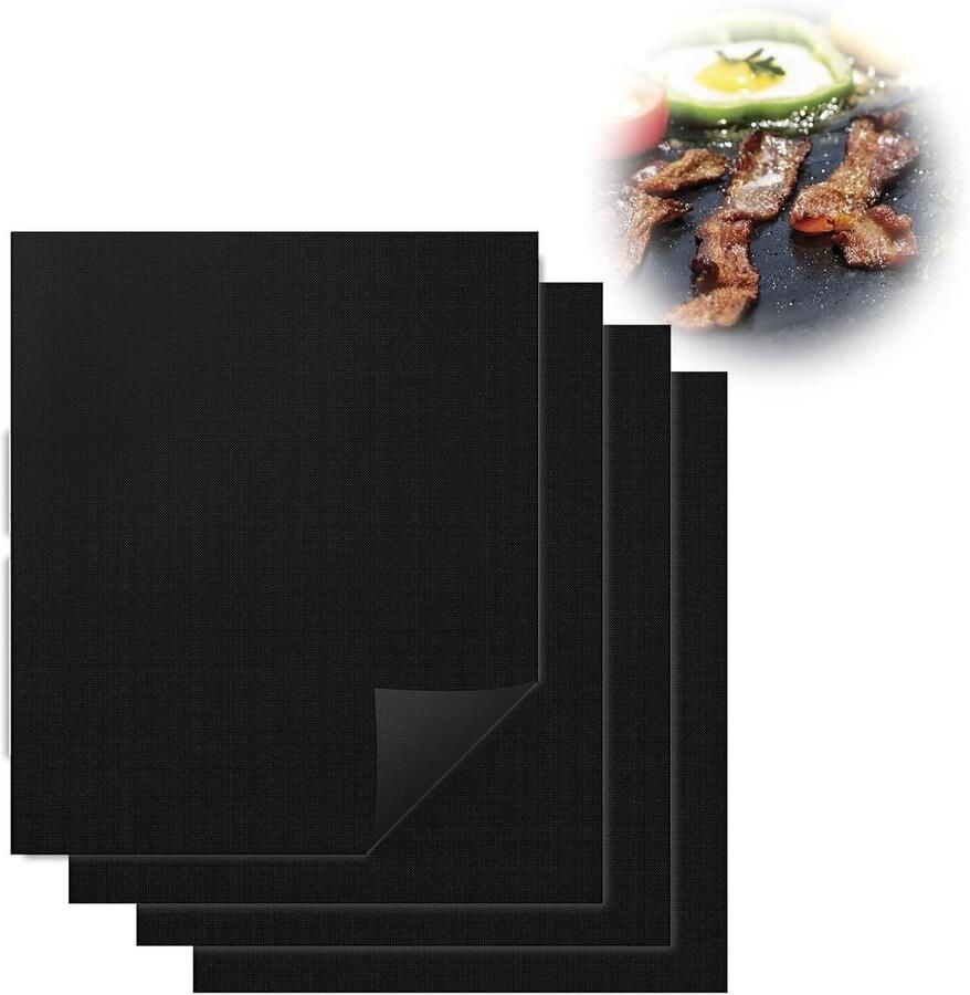 Grillmat 40 cm x 50 cm Hittebestendige Antiaanbaklaag Voor BBQ en Oven