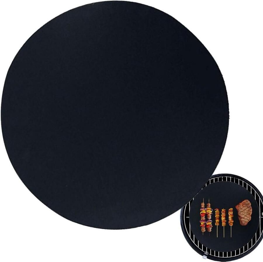 Grillmat Antiaanbaklaag Herbruikbare Grillmat Zorgeloos Grillen Hittebestendig tot 360°C 38 x 30 cm Zwart