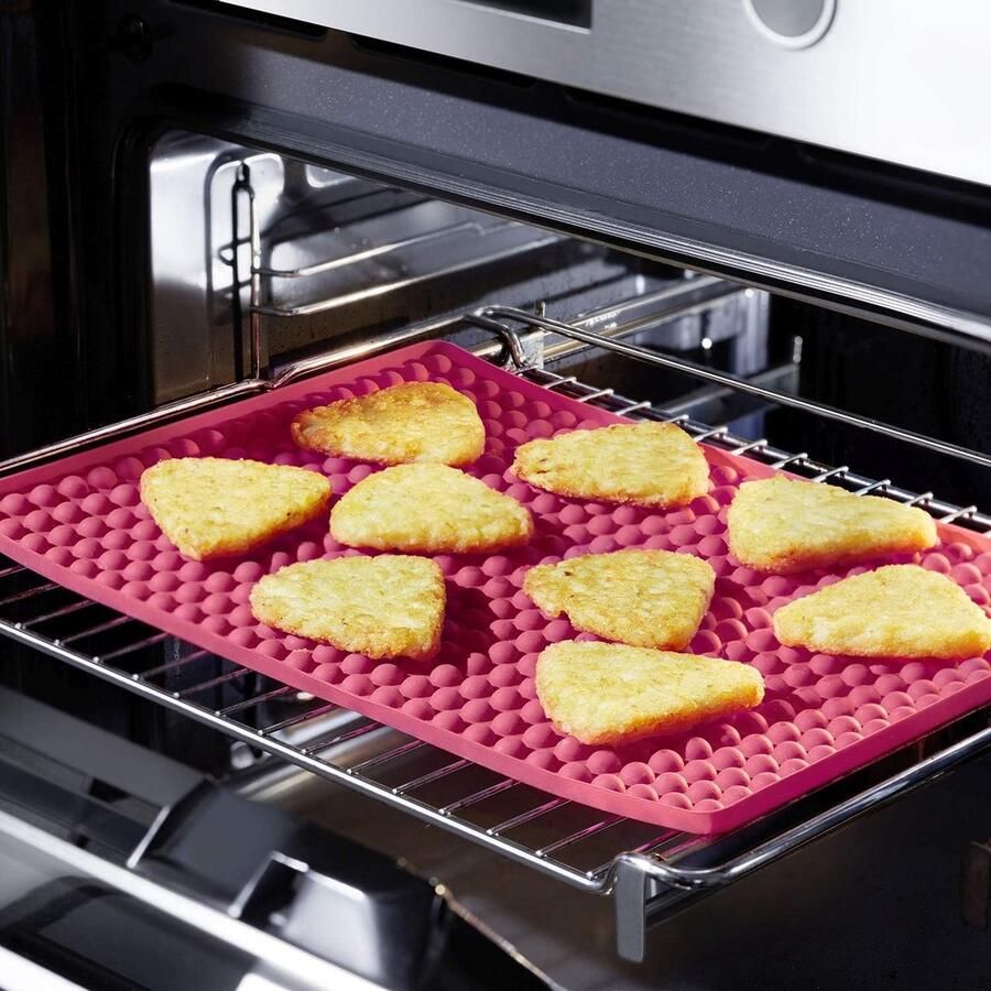 Grillmat Bakmat Vetarm Bakken Gelijkmatige Warmte 28 x 40 cm Rood