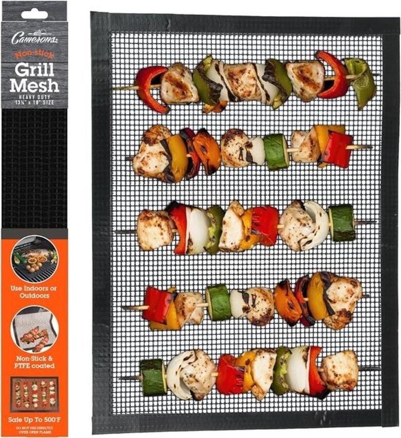 Grillmat Bakplaat BBQ Grillen Antiaanbaklaag Medium Rechthoekig Zwart
