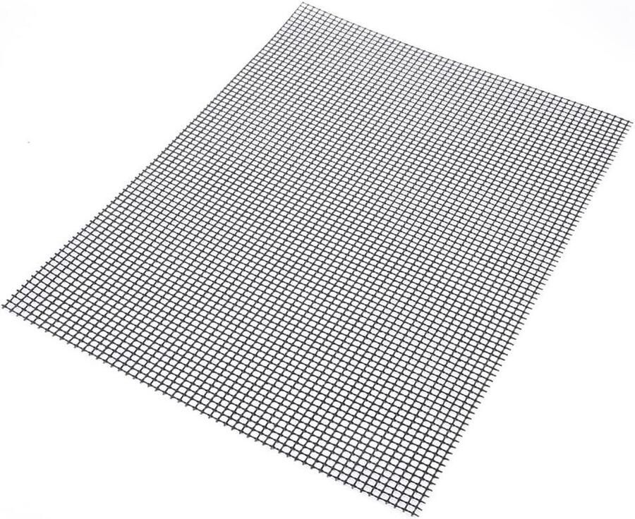 Grillmat Barbecue mat Buiten koken Anti-aanbaklaag 33 x 40 cm Zwart