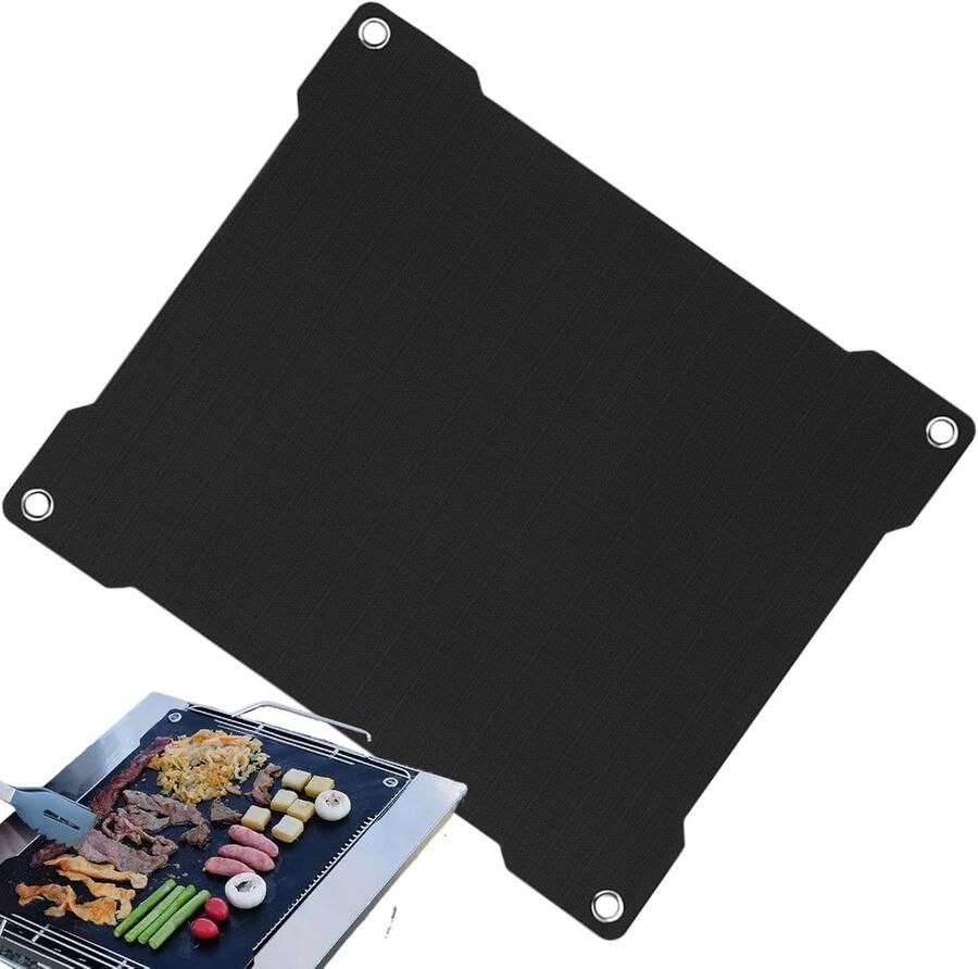 Grillmat Dek Barbecue Pad Buiten Koken Hittebestendig Fiberglass 39x33cm Zwart