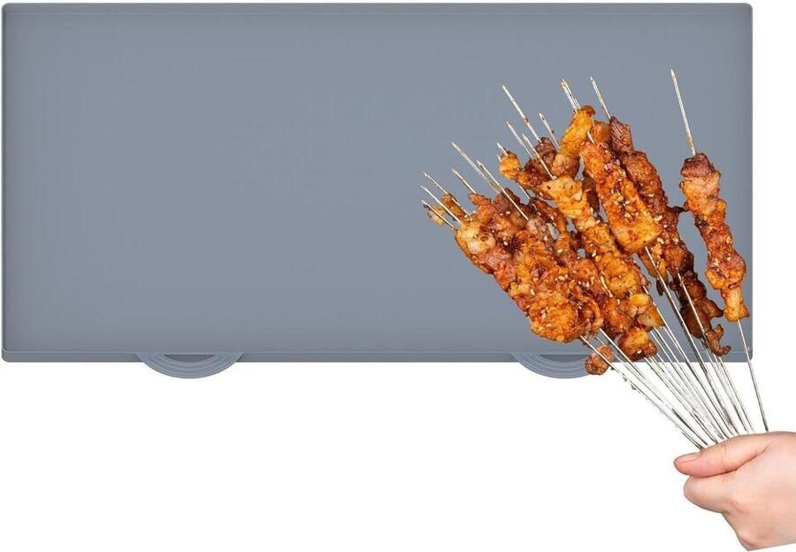 Grillmat BBQ accessoire Veilig barbecueën Hittebestendig siliconen 91 cm Zwart