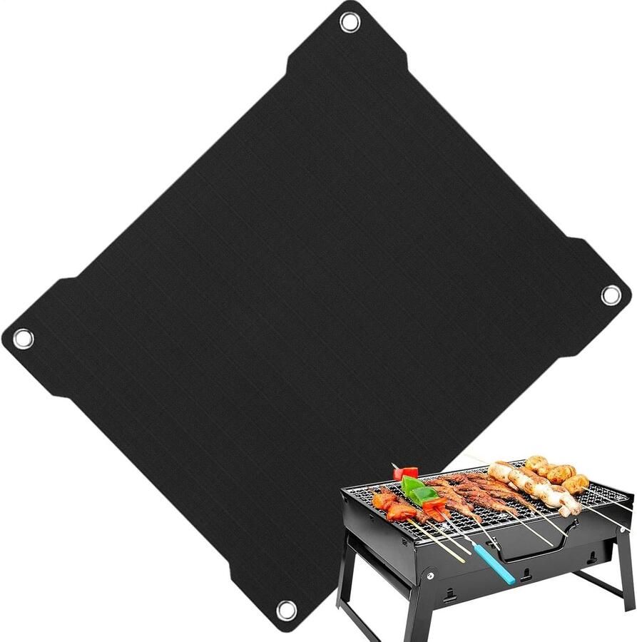 Grillmat BBQ Mat Buiten Koken Anti-aanbak 39x33cm Zwart