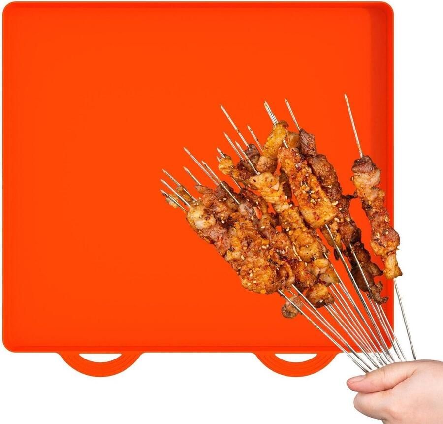 Grillmat Herbruikbaar BBQ Mat Buiten Koken Vaatwasserbestendig 43 cm Oranje