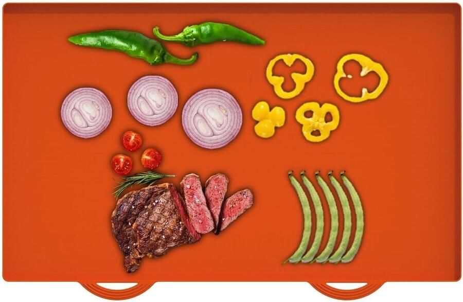 Grillmat Herbruikbaar BBQ Pad Veilig Grillen Hittebestendig Siliconen 43 cm Oranje