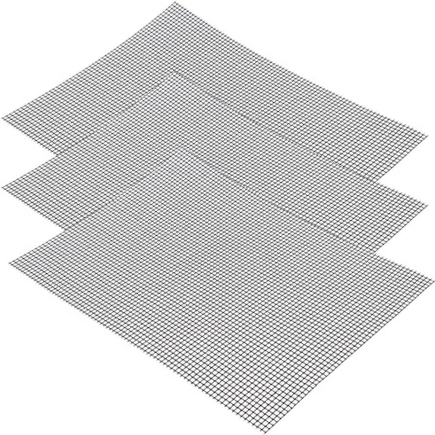 Grillmat met Antiaanbaklaag Set van 3 Herbruikbaar en Hittebestendig voor Gasgrill Houtskool en Luchtfriteuse