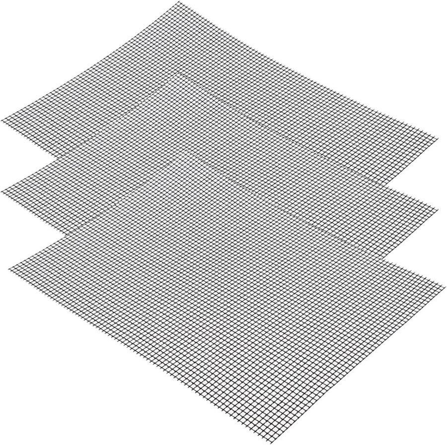 Grillmat met Antiaanbaklaag Set van 3 Herbruikbaar en Hittebestendig voor Gasgrill Houtskool en Luchtfriteuse