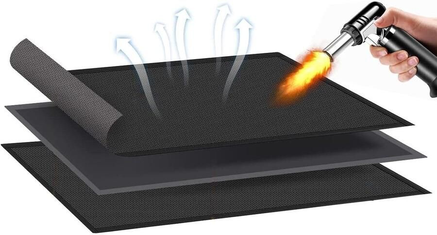 Grillmat Onderlegger Barbecue Bescherming Hittebestendig Materiaal 100 x 120 cm Meerkleurig