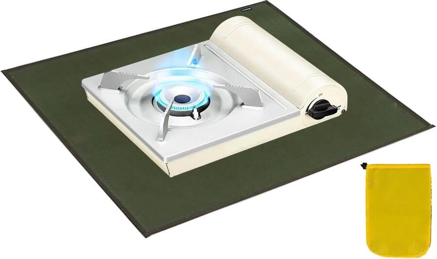 Grillmat Onderlegger Vuurkorf Buiten koken Vlamvertragend materiaal 61 x 53 cm Groen