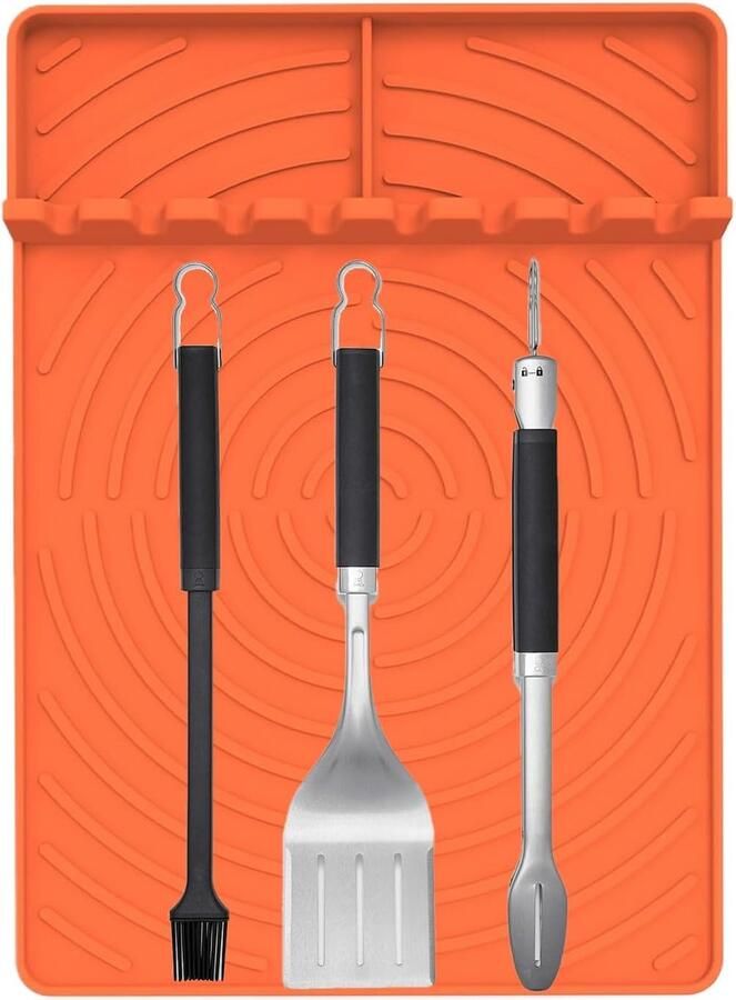 Grillmat Set BBQ Matten Outdoor Koken Hittebestendig Siliconen 277x201 cm Oranje