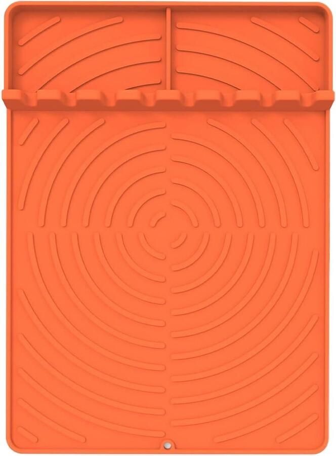 Grillmat Siliconen BBQ Onderlegger Barbecue Bescherming Hittebestendig Voedselveilig 32 x 20 x 3 cm Oranje