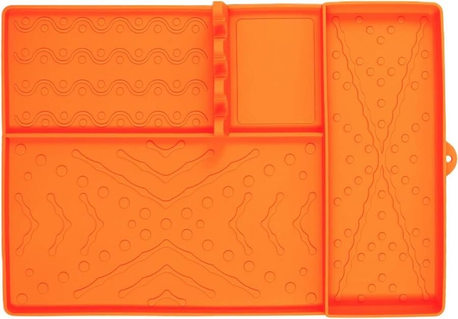 Grillmat Siliconen Beschermmat Kookstation Buiten Koken Geïntegreerde Lekbak 41 x 29.5 cm Oranje