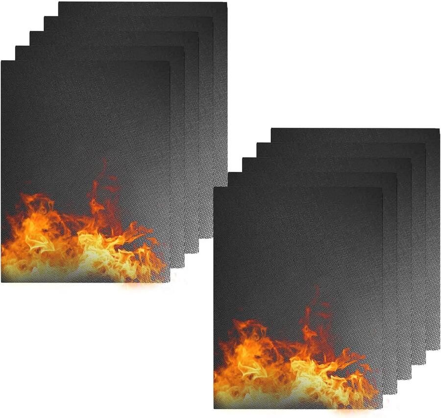 Grillmat voor gasgrill en houtskool herbruikbaar anti-aanbak hittebestendig voor barbecue en oven