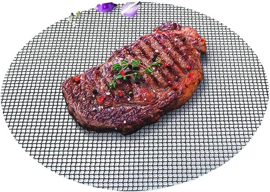 Grillmat voor gasgrill en houtskoolgrill herbruikbare grillfolie met anti-aanbaklaag