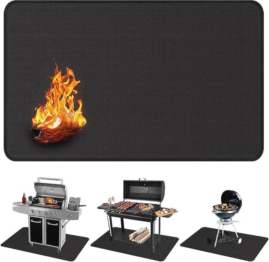 Grillmat voor kookplaten en buiten Hittebestendige siliconen glasvezel 122 x 165 cm