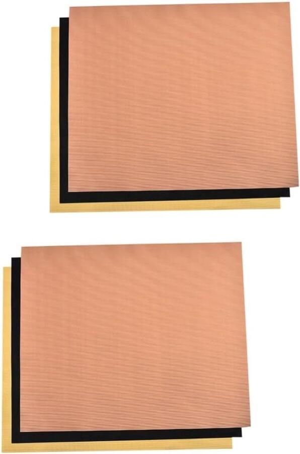 Grillmatten Bbq Bakmatten Herbruikbaar Buiten Grillen Hittebestendig Antiaanbak 6 Stuks 40x33cm Zwart Goudgeel