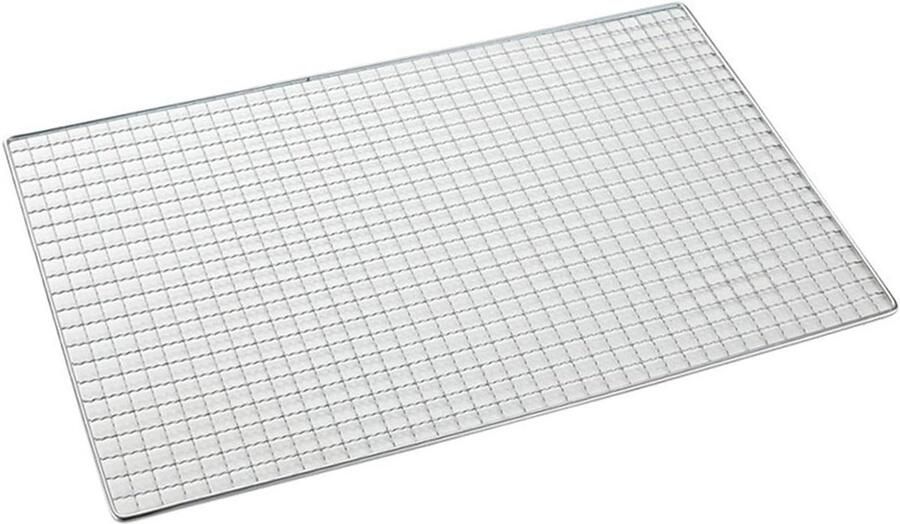 BBQ Grill Rooster Grillmat Buiten Koken Non-stick Coating 40 x 25 cm Zilver