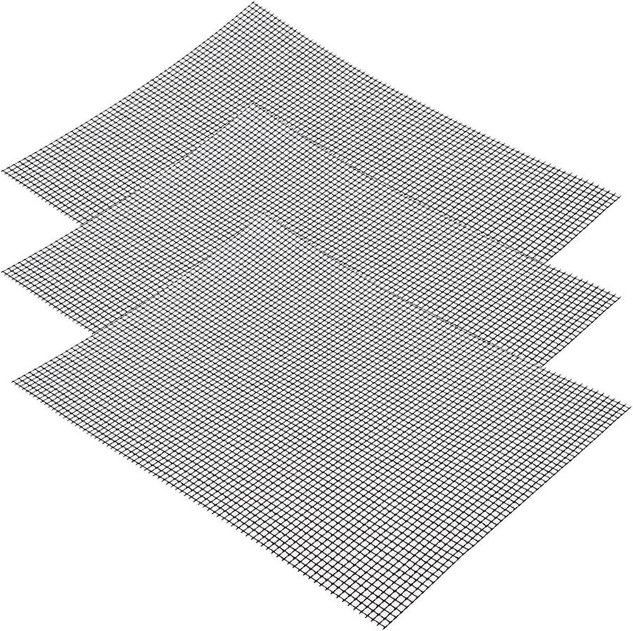 Grillmatten met Antiaanbaklaag Zwart 42 x 36 cm Herbruikbare Teflon Matten Voor Gasgrill Houtskool Elektrische Grill