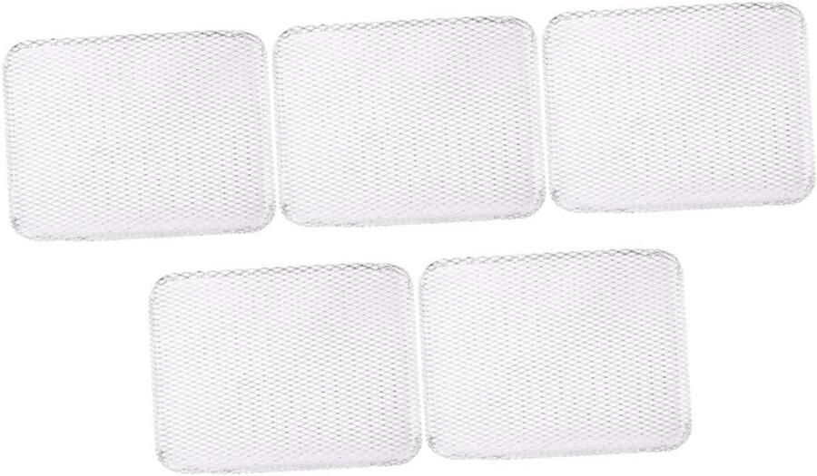 Grillmatten Set Antiaanbakmatten Buiten Grillen Herbruikbaar Aluminium 38x30 cm Zilver