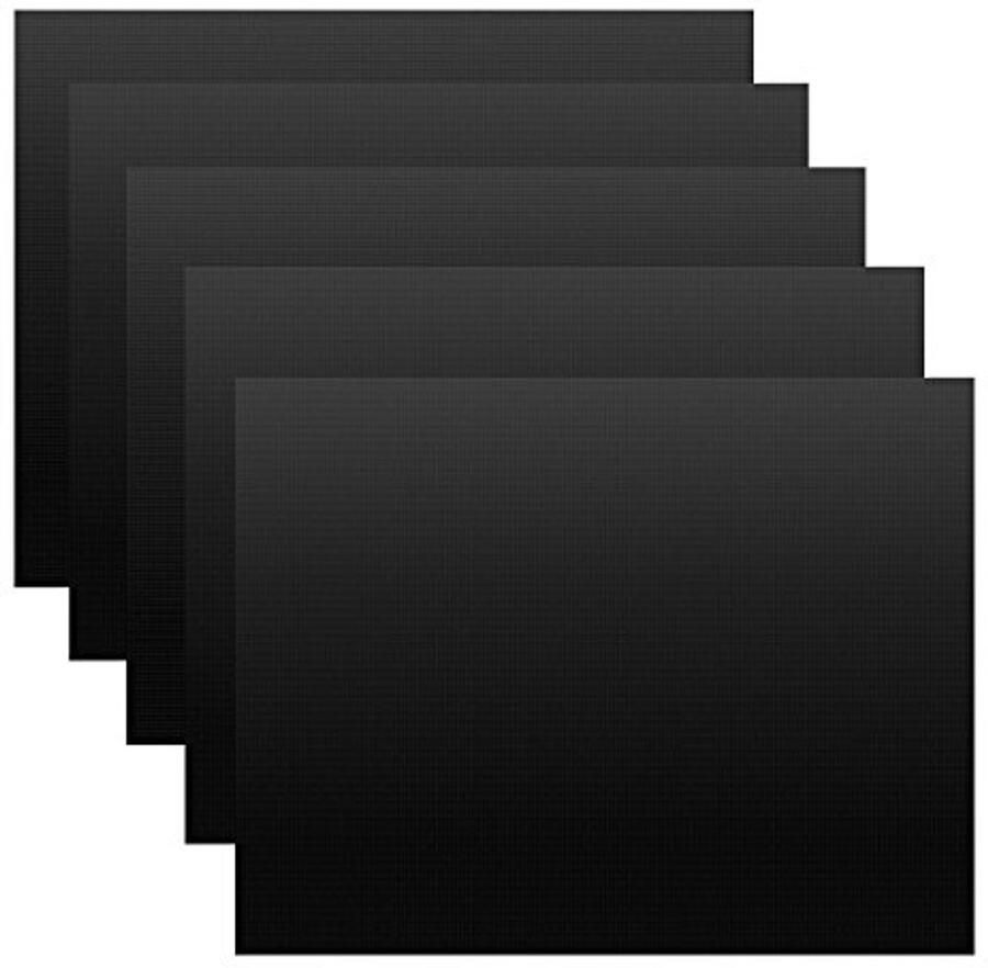 Grillmatten Set van 5 Anti-aanbaklaag Geschikt voor Gas- en Houtskoolgrills Voor Gezonde Gerechten