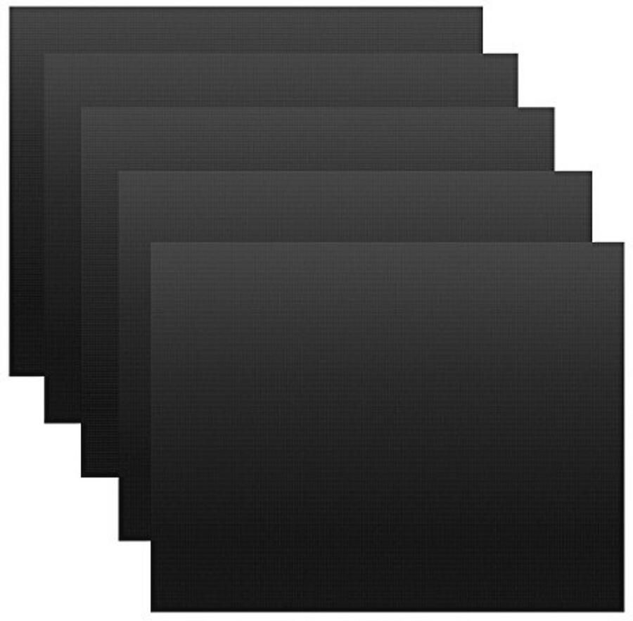 Grillmatten Set van 5 Anti-aanbaklaag Geschikt voor Gas- en Houtskoolgrills Voor Gezonde Gerechten