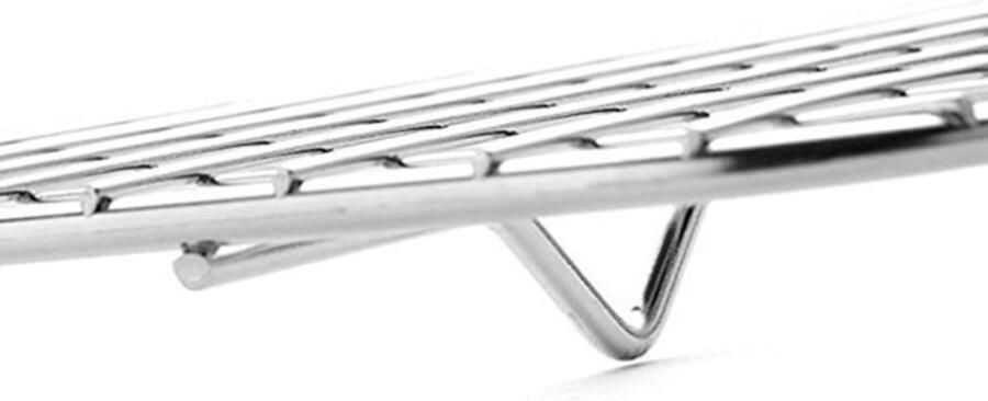 Grillnet met Voet Barbecue Rek Buiten Koken Roestvrij Staal 16.5 x 16.5 cm Zilver