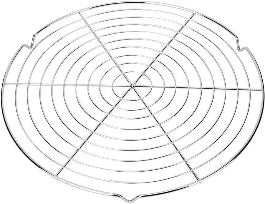 Grillnet Rond Bakrooster Koelrooster Outdoor Koken Boogvormig Design 32.5 cm Zilverkleurig