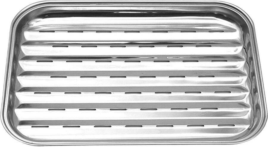 Grillopzetstuk Roestvrij Staal Groentepan BBQ Buiten Grillen Grote x 24.8 cm Zilver
