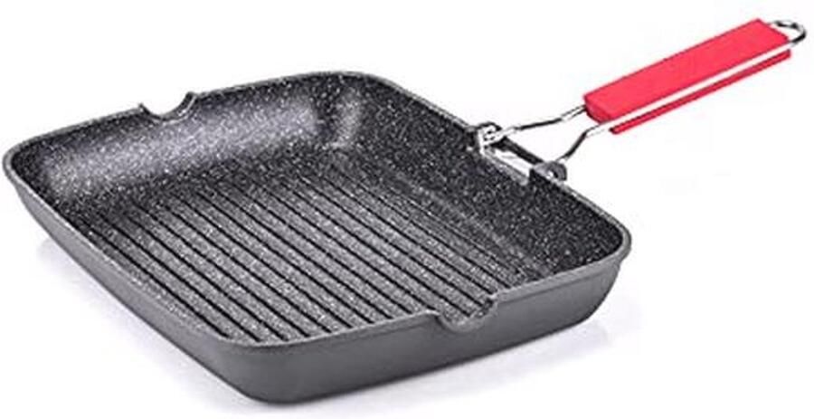 Grillpan 24 x 34 cm met Klapgreep en Inductiebodem